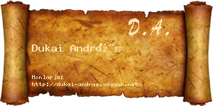 Dukai András névjegykártya