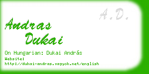 andras dukai business card