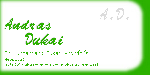 andras dukai business card